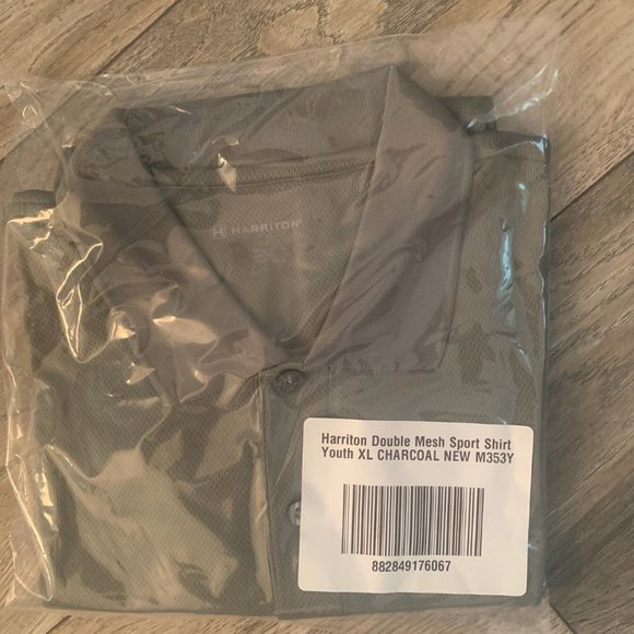 NWT HARRITON DOUBLE MESH SPORT SHIRT CHARCOAL SMALL, LARGE & XL - Picture 8 of 10